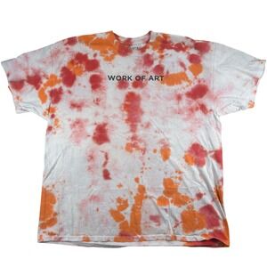 Chemistry 'Work of Art' Graphic T-Shirt Tie Dye Mens 2XL XXL Cotton Red Orange